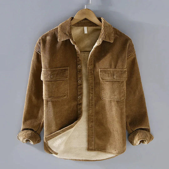 Casual Corduroy Jacket with Pockets for Men