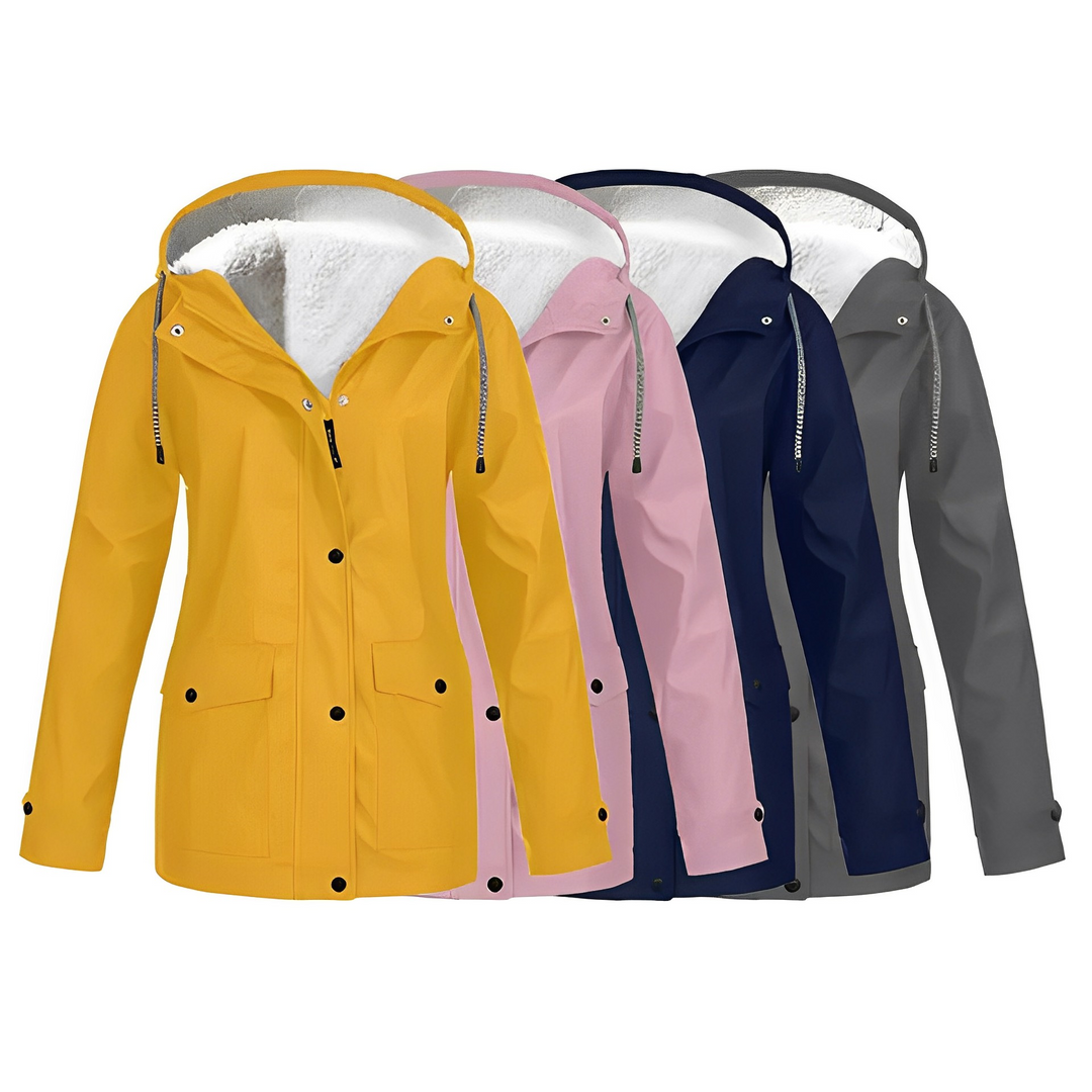 Lightweight Long Jacket with Hood for Women