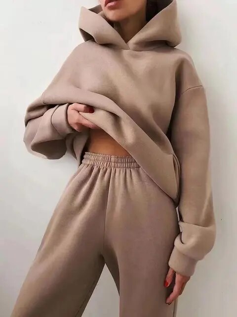 Hooded Sweatshirt and Jogger Set for Women