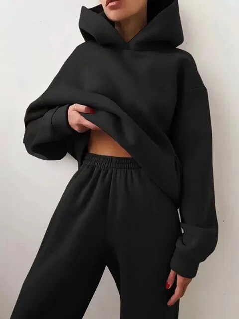 Hooded Sweatshirt and Jogger Set for Women