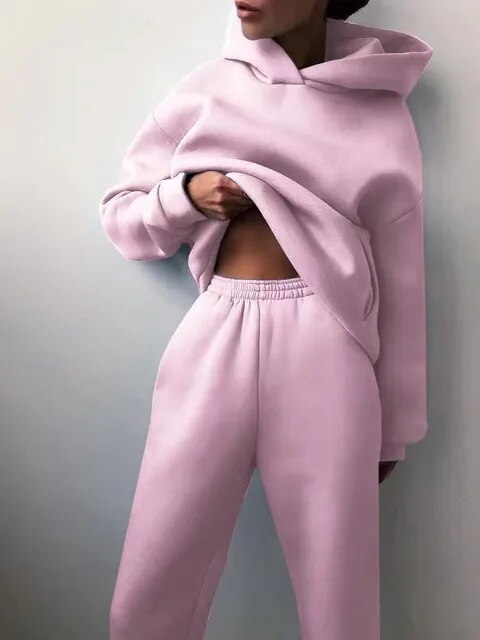 Hooded Sweatshirt and Jogger Set for Women