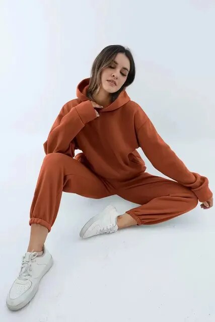 Hooded Sweatshirt and Jogger Set for Women