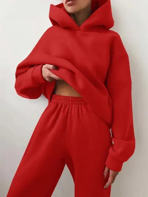 Hooded Sweatshirt and Jogger Set for Women