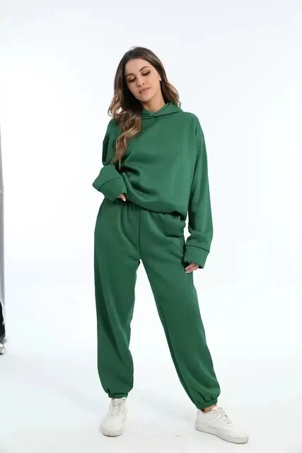 Hooded Sweatshirt and Jogger Set for Women