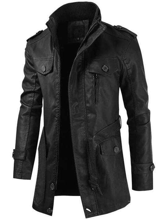 Warm Retro Leather Winter Jacket For Men