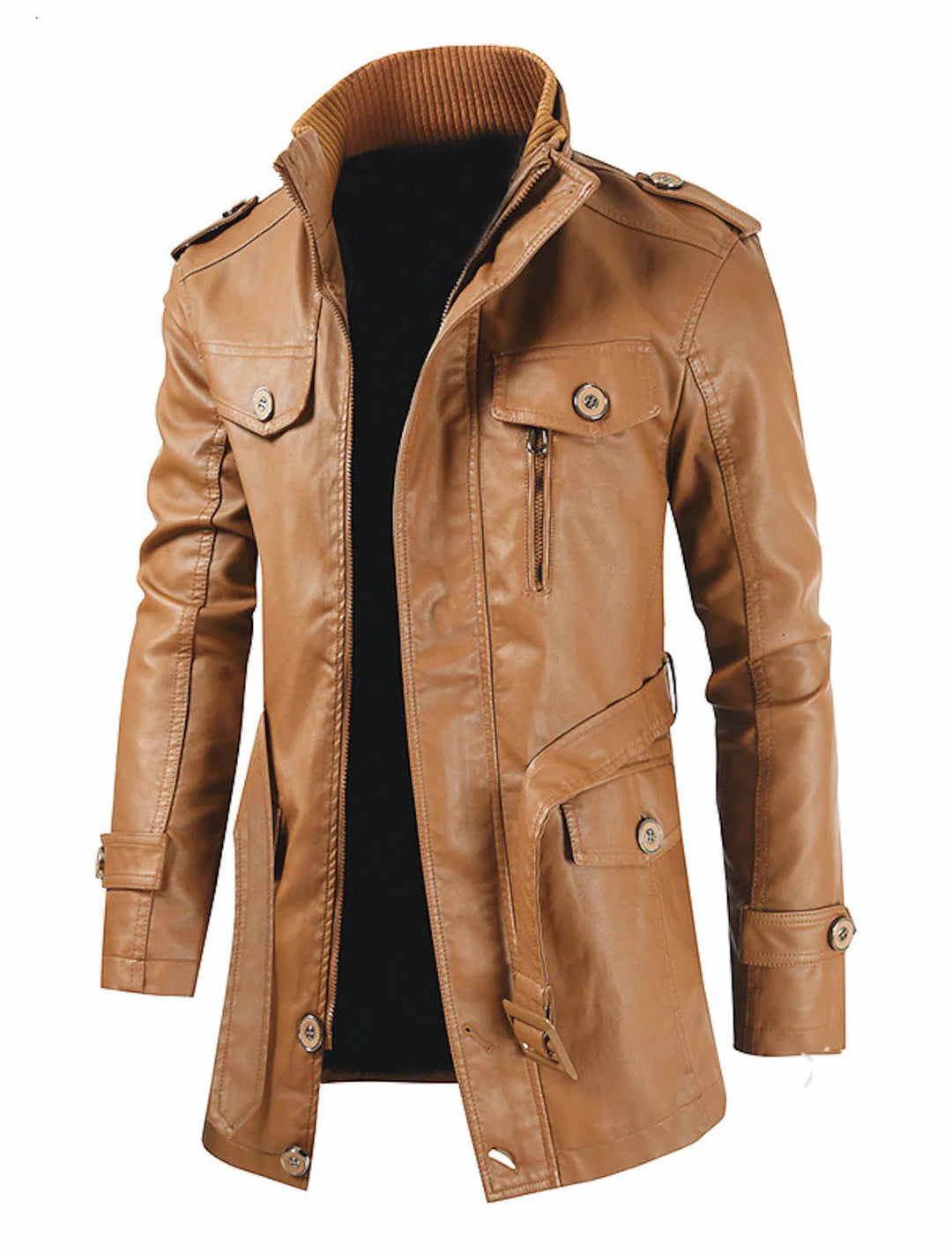 Warm Retro Leather Winter Jacket For Men