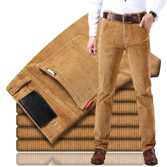 Classic Straight-Leg Corduroy Pants for Men