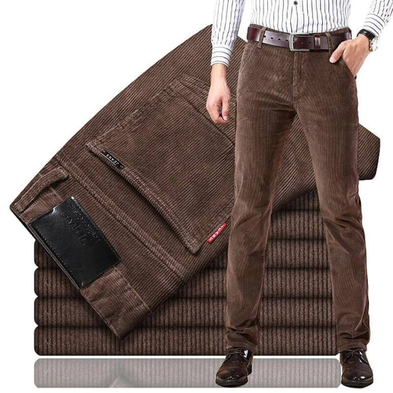 Classic Straight-Leg Corduroy Pants for Men