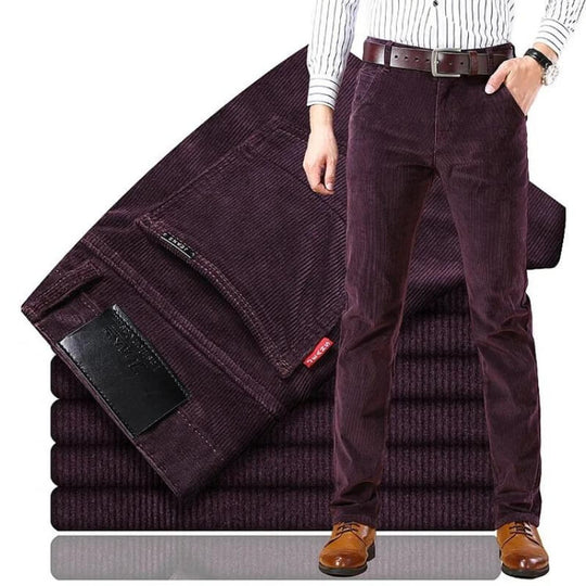 Classic Straight-Leg Corduroy Pants for Men