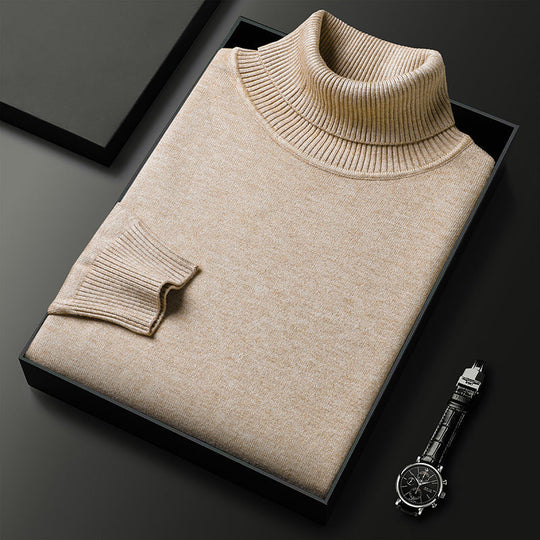 High-Neck Knit Pullover for Men