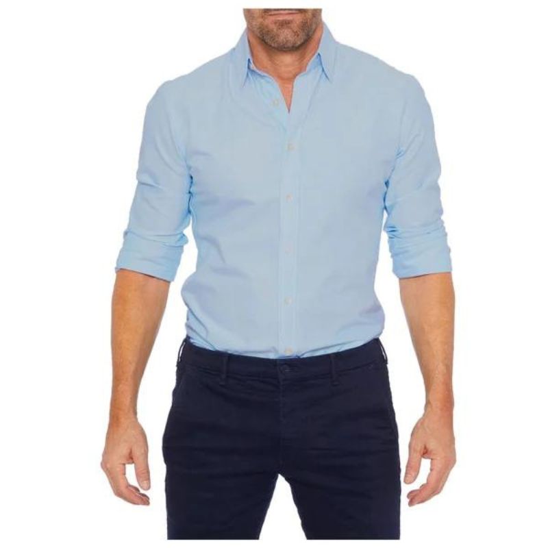 Slim-Fit Long-Sleeve Shirt with Zipper for Men