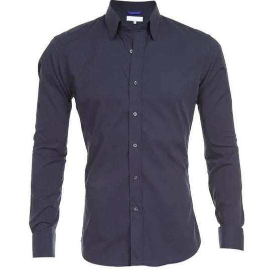 Slim-Fit Long-Sleeve Shirt with Zipper for Men