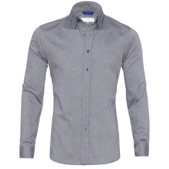 Slim-Fit Long-Sleeve Shirt with Zipper for Men