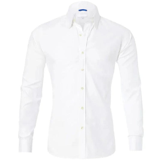 Slim-Fit Long-Sleeve Shirt with Zipper for Men