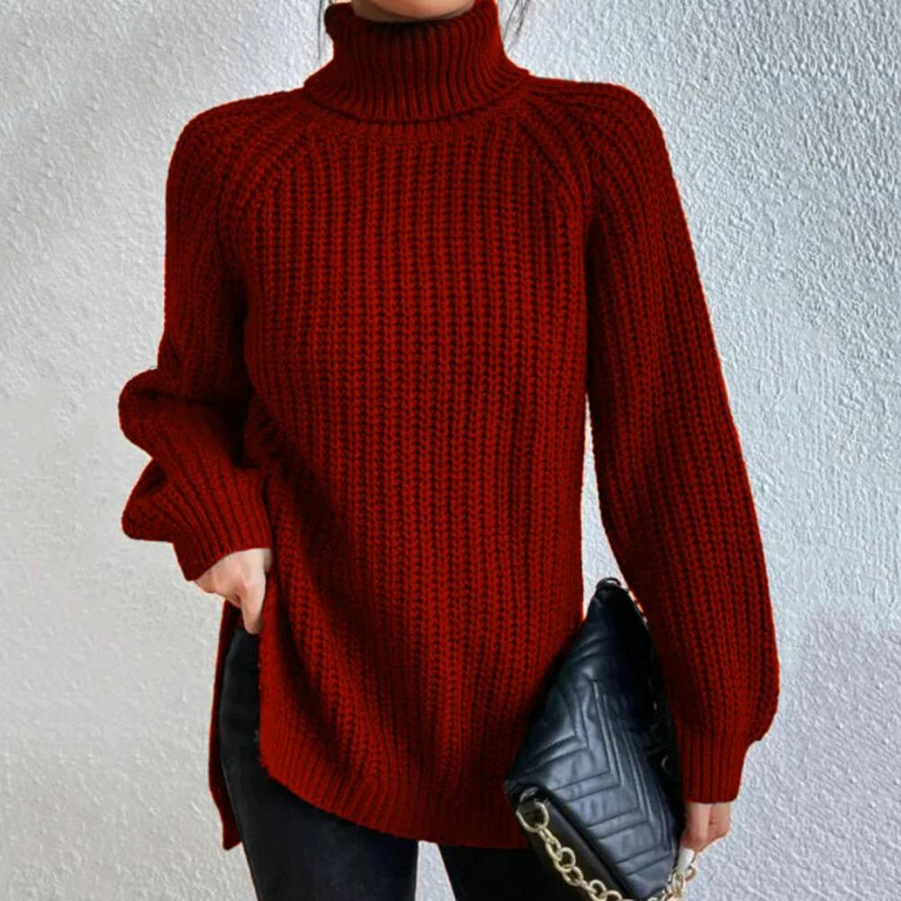 Comfy Turtleneck Knit Pullover for Women