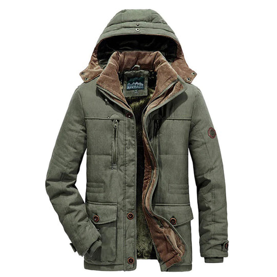 Padded Winter Jacket with Hood for Men