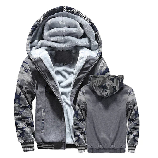 Stylish Thermal Fleece Jacket with Hood for Men