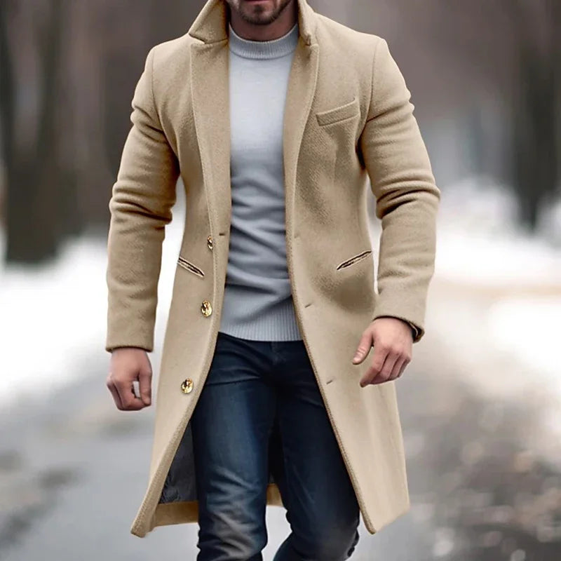 Classic Mid-Length Coat for Men