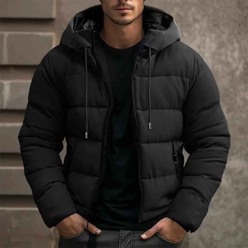 Modern Puffer Jacket with Hood for Men