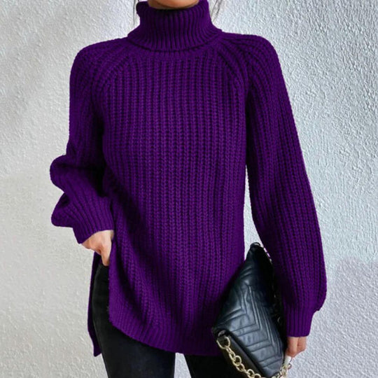 Comfy Turtleneck Knit Pullover for Women