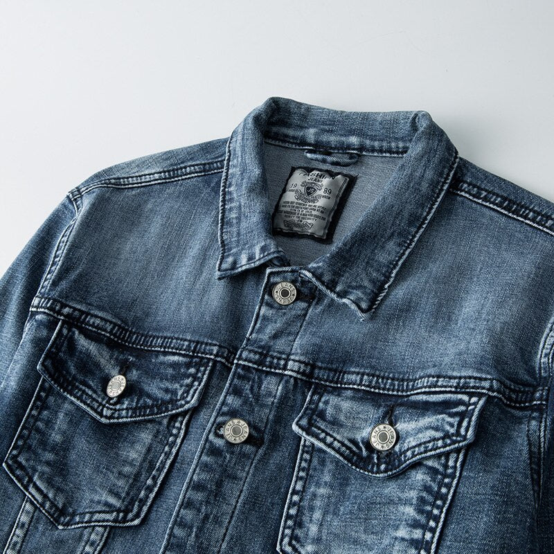 Buttoned Denim Jacket for Men