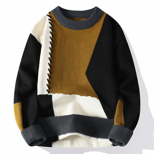 Trendy Patchwork Streetwear Pullover for Men