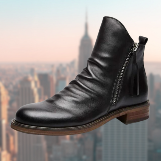 High-top Tassel Zip Leather Boots for Men