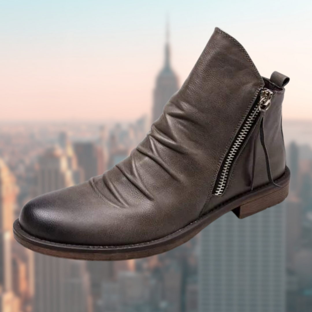 High-top Tassel Zip Leather Boots for Men