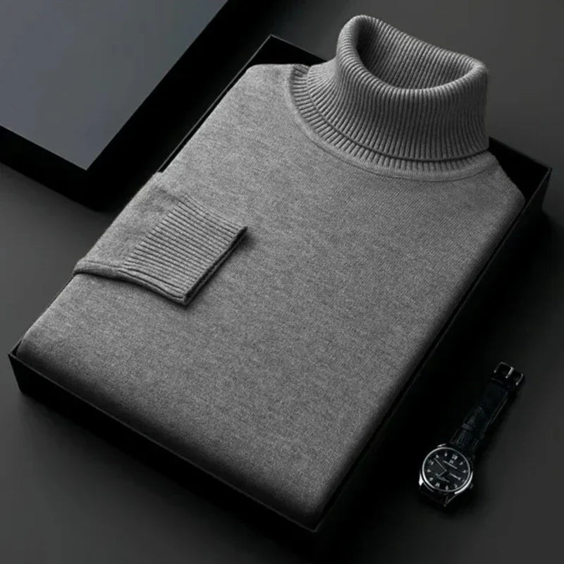 High-Neck Knit Pullover for Men