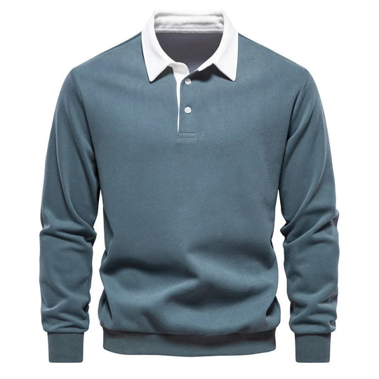 Half Button Collar Polo Shirt for Men