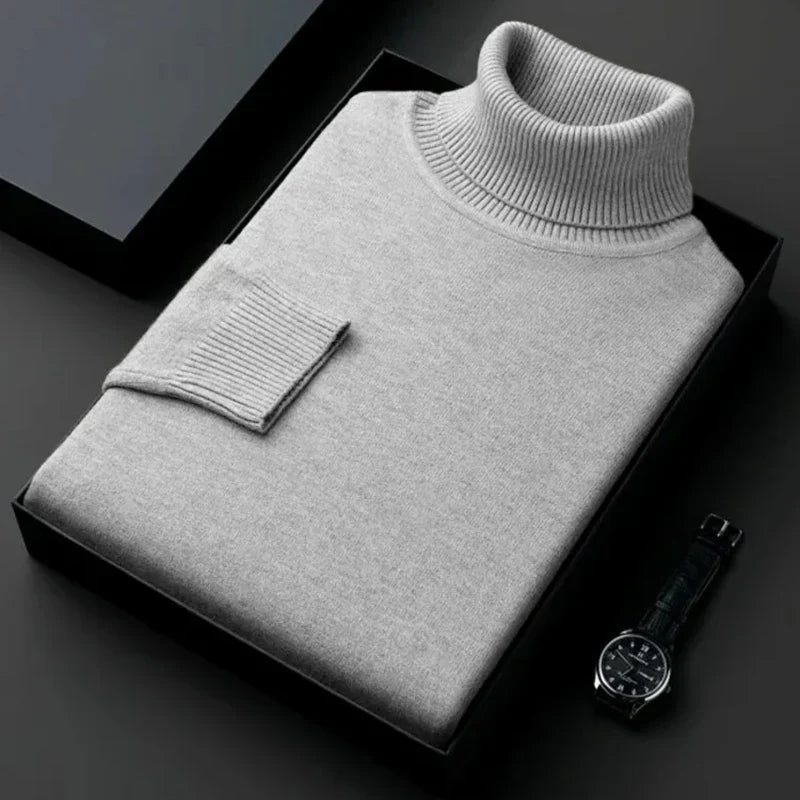 High-Neck Knit Pullover for Men