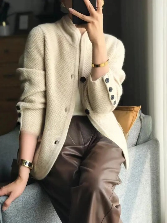 Loose Knit Cardigan with Pockets for Women