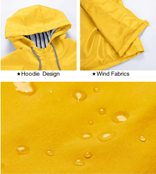 Weatherproof Jacket with Hood for Women