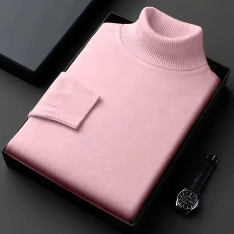 High-Neck Knit Pullover for Men