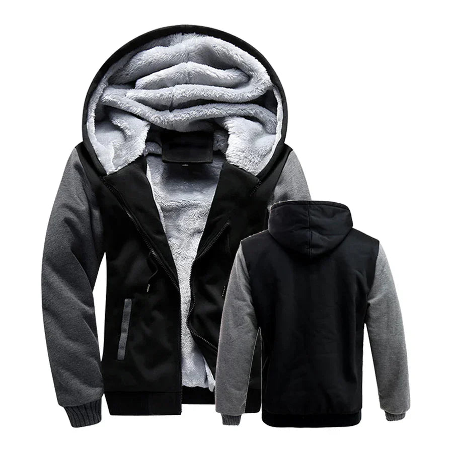 Stylish Thermal Fleece Jacket with Hood for Men