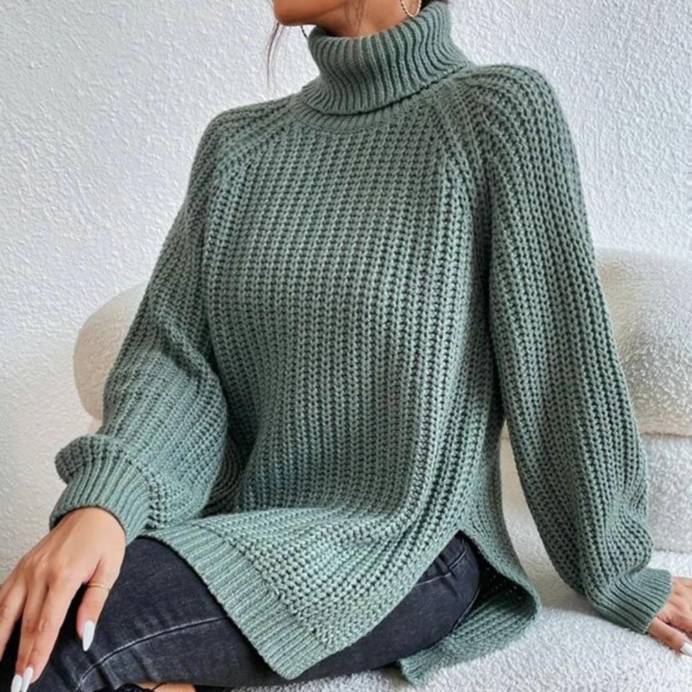 Comfy Turtleneck Knit Pullover for Women