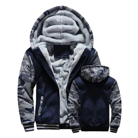 Stylish Thermal Fleece Jacket with Hood for Men