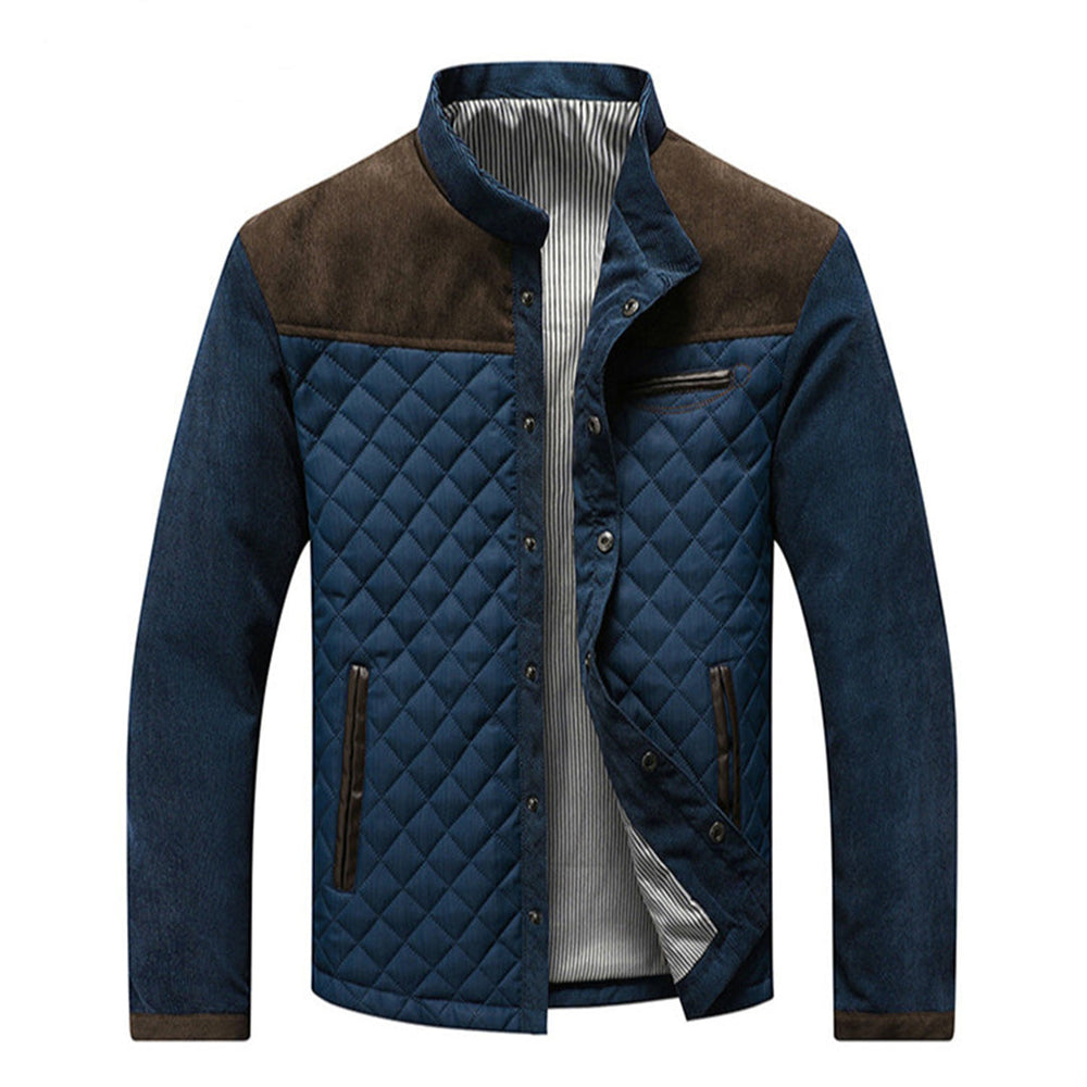 Trendy Padded Stand Collar Jacket with for Men