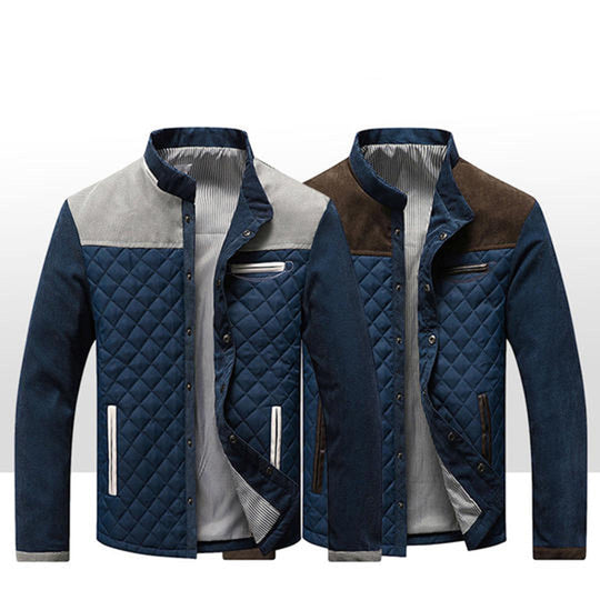 Trendy Padded Stand Collar Jacket with for Men