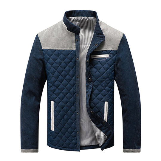 Trendy Padded Stand Collar Jacket with for Men