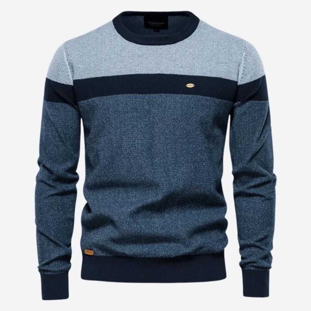 Casual Striped O-neck Pullover for Men