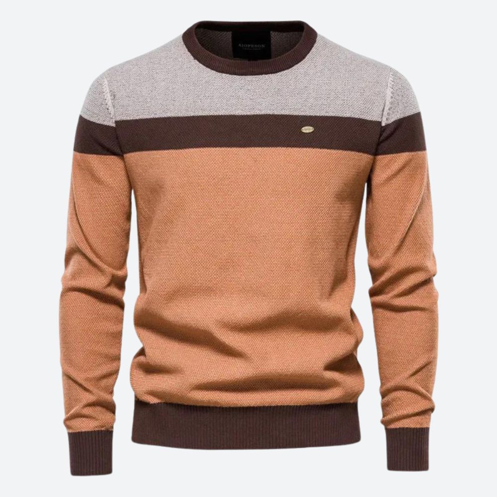 Casual Striped O-neck Pullover for Men