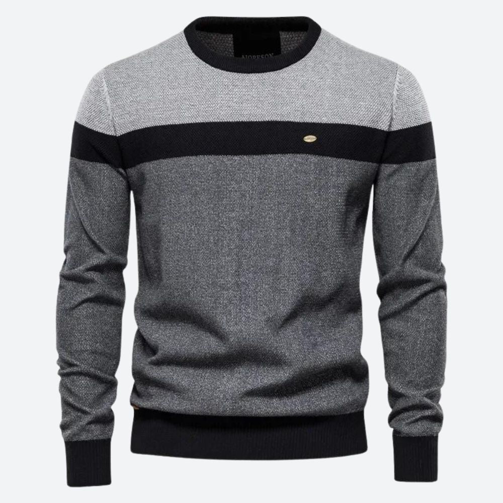 Casual Striped O-neck Pullover for Men