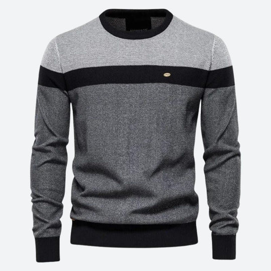 Casual Striped O-neck Pullover for Men