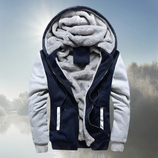 Stylish Thermal Fleece Jacket with Hood for Men