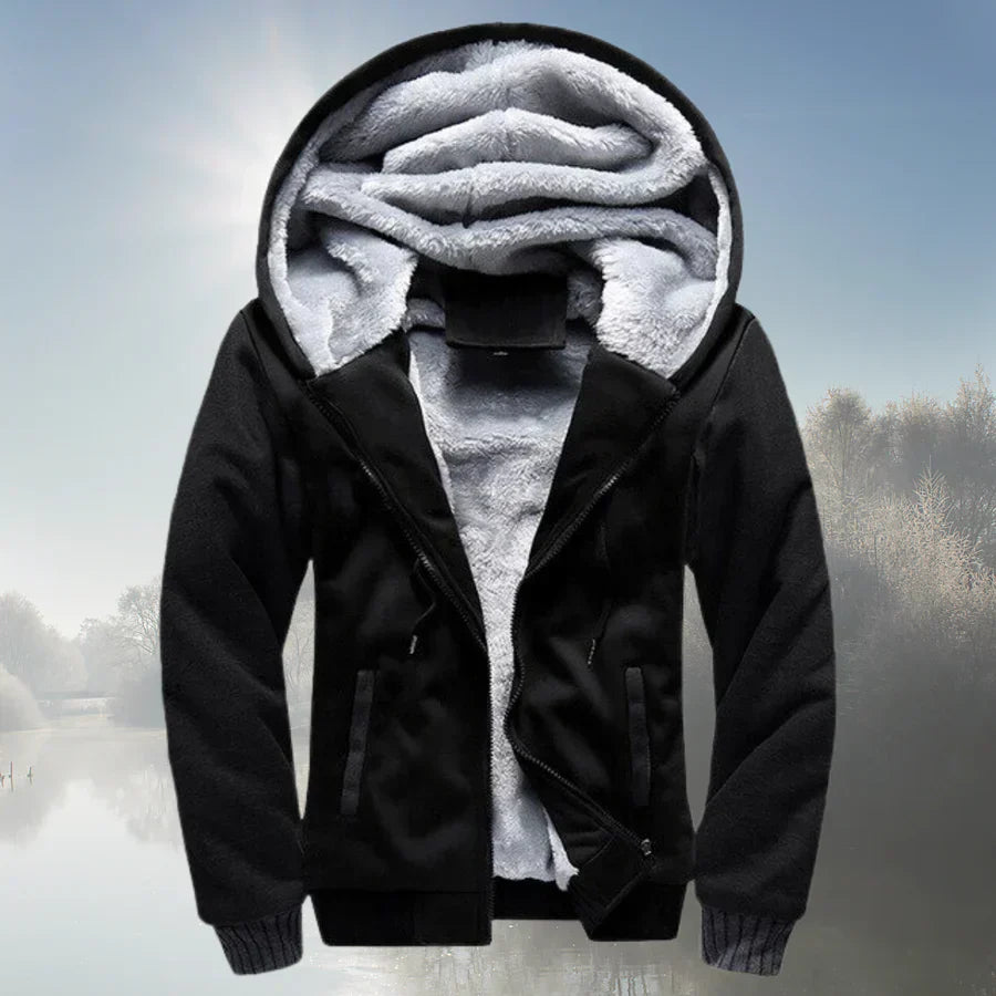 Stylish Thermal Fleece Jacket with Hood for Men