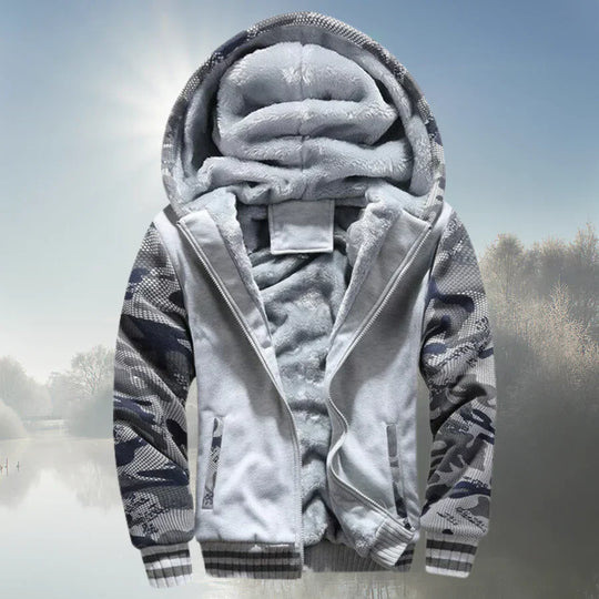 Stylish Thermal Fleece Jacket with Hood for Men