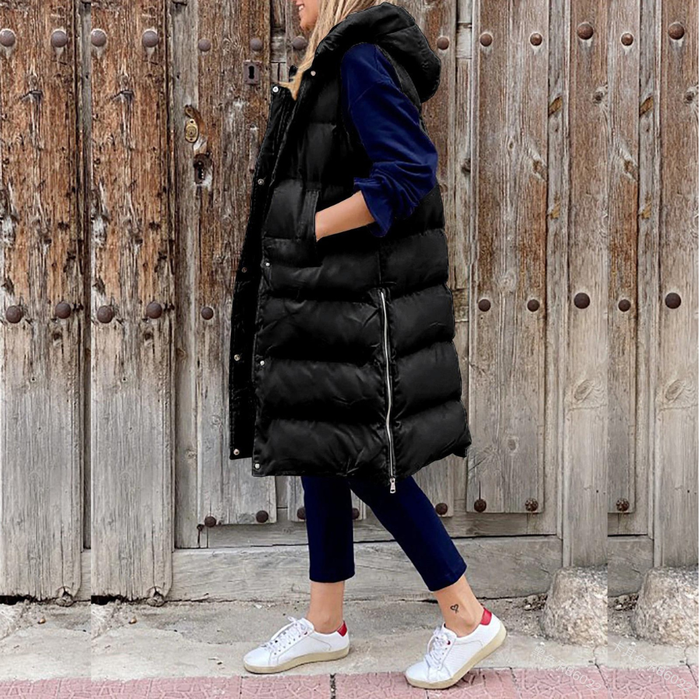 Long Body Warmer with Hood for Women