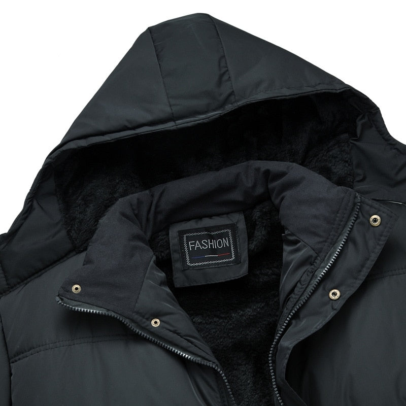 Black Padded Winter Jacket for Men