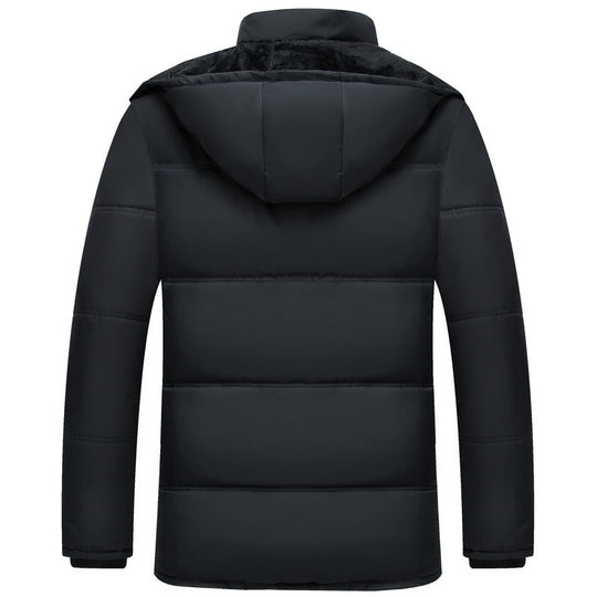 Black Padded Winter Jacket for Men